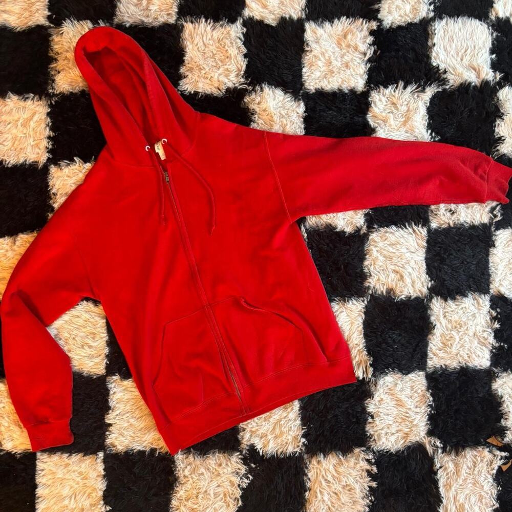 Vintage vibrant red jerzees zip